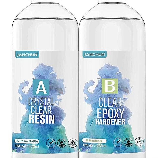 32oz Crystal Clear Epoxy Resin Kit Casting and Coating for River Table Tops, Art Casting Resin,Jewelry Projects, DIY,Tumbler Crafts, Molds, Art Painting, Easy Mix 1:1 Ratio