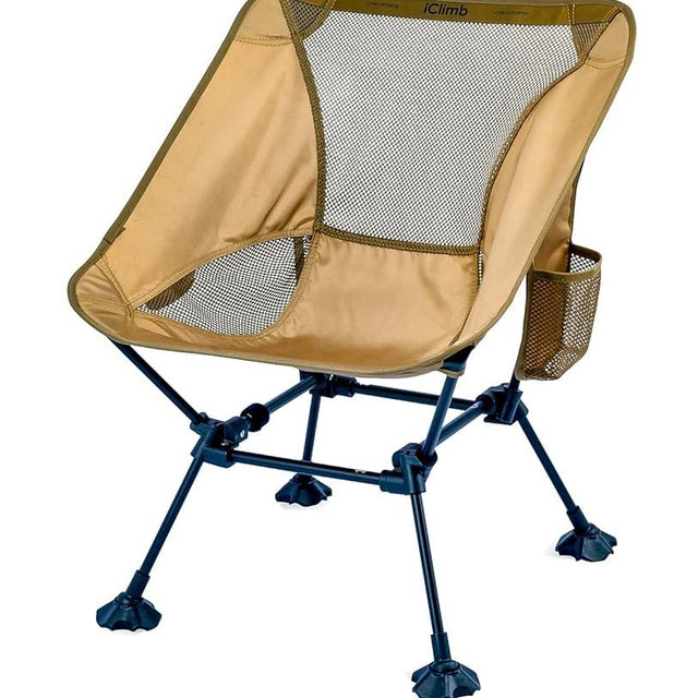 iClimb Ultralight Compact Camping Folding Beach Chair with Anti-Sinking Large Feet