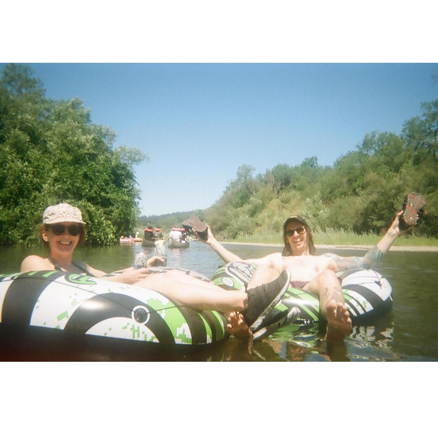 Floating the Russian River.