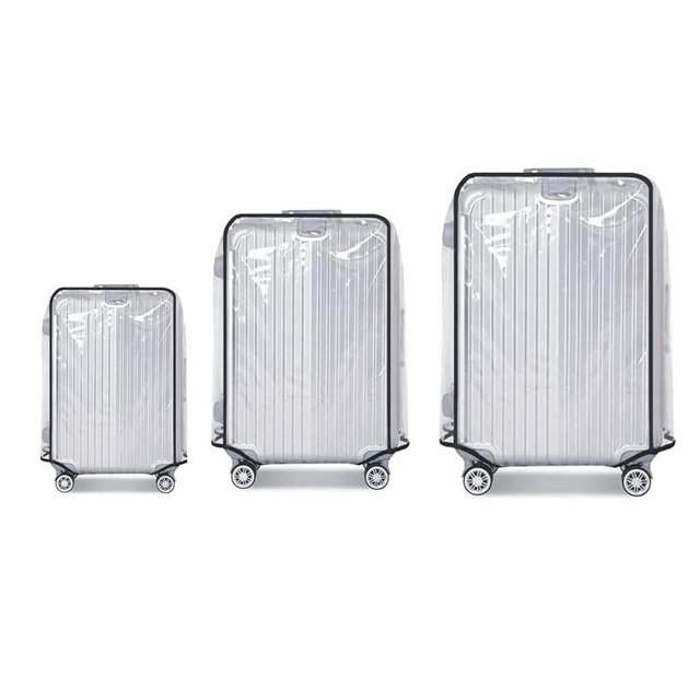 Klmsscxy 3 Pieces Clear PVC Suitcase Cover Luggage Cover Luggage Protector Suitcase Cover Set for Luggage Set of 3 Luggage Covers for Suitcase (20-24-28Inch)