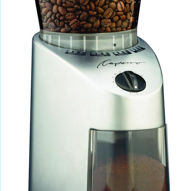 Capresso 560Infinity Conical Burr Grinder, Brushed Silver, 8.5-Ounce