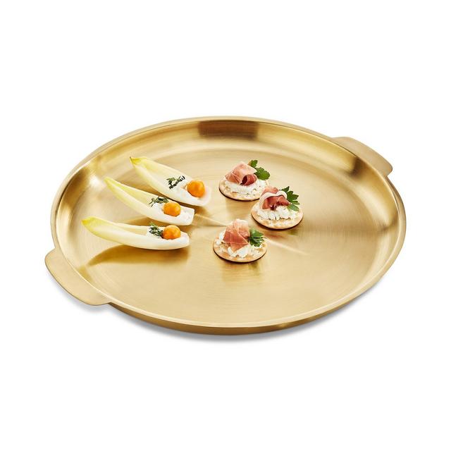 Martha Stewart Collection Gold-Tone Round Tray, Created for Macy's