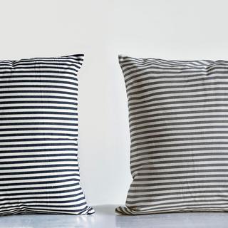 Square Striped Cotton Pillow