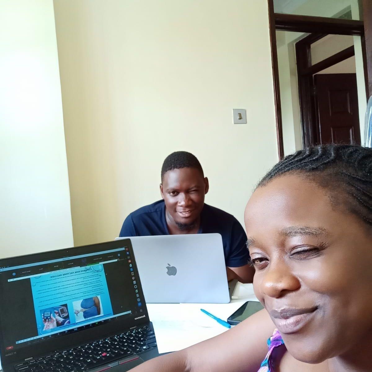 Here we were working in the house and goofing around.