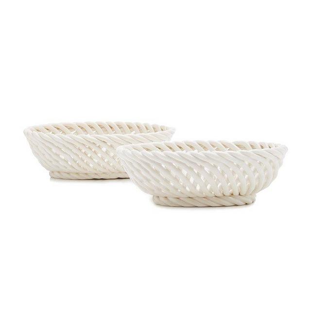 Set-Of-Two Ceramic Oval Bowls