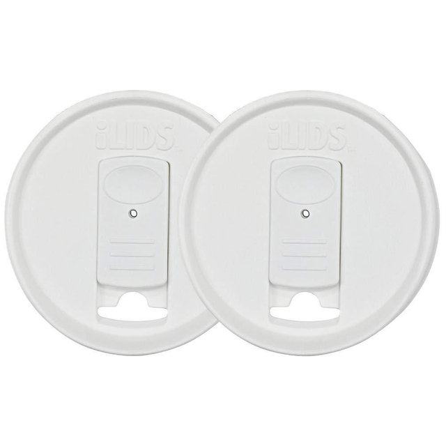 iLIDS Mason Jar Drink Lid, Regular Mouth, White, Pack of 2
