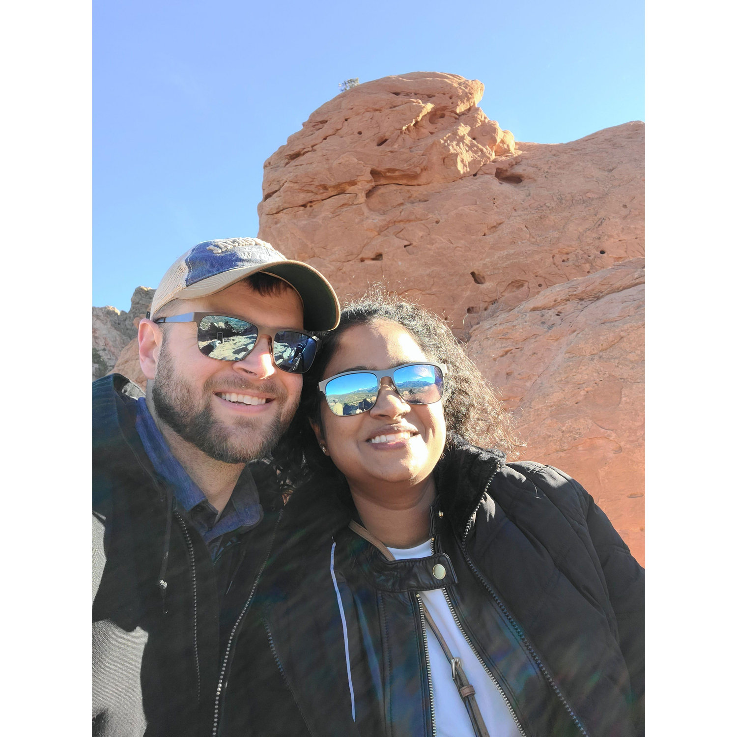 The day after I proposed, visited a park in Colorado Springs.