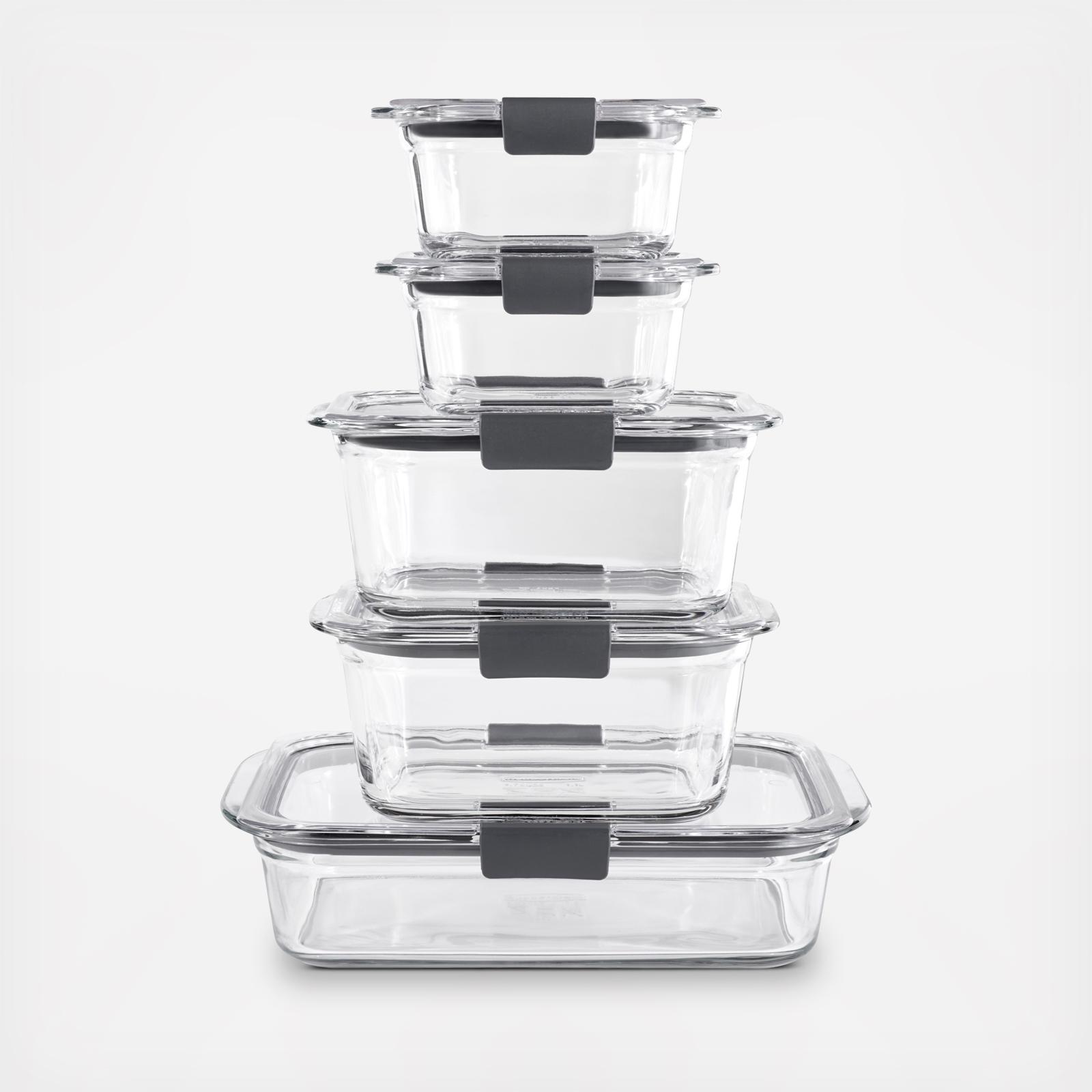 Rubbermaid Brilliance BPA Free Food Storage Containers with Lids, Airtight,  for Kitchen and Pantry Organization, New Set of 10 w/ Scoops