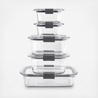 Brilliance Glass Food Storage Containers, 10-pieces BPA-Free