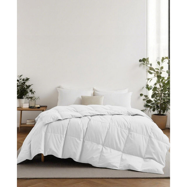 Unikome Lightweight White Goose Down Feather Fiber Comforter, King