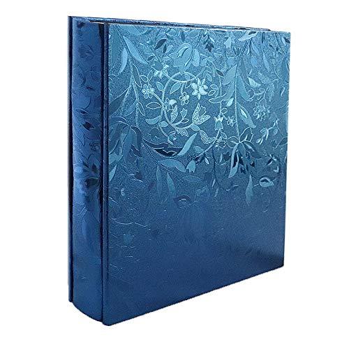 RECUTMS 600 Photo Picture Album PU Leather Cover Sewn Bonded Memo Album Slots Album Holds 4x6 Photos 5 Per Page Family Album Gift for Mother Father (Blue S-Leaf)