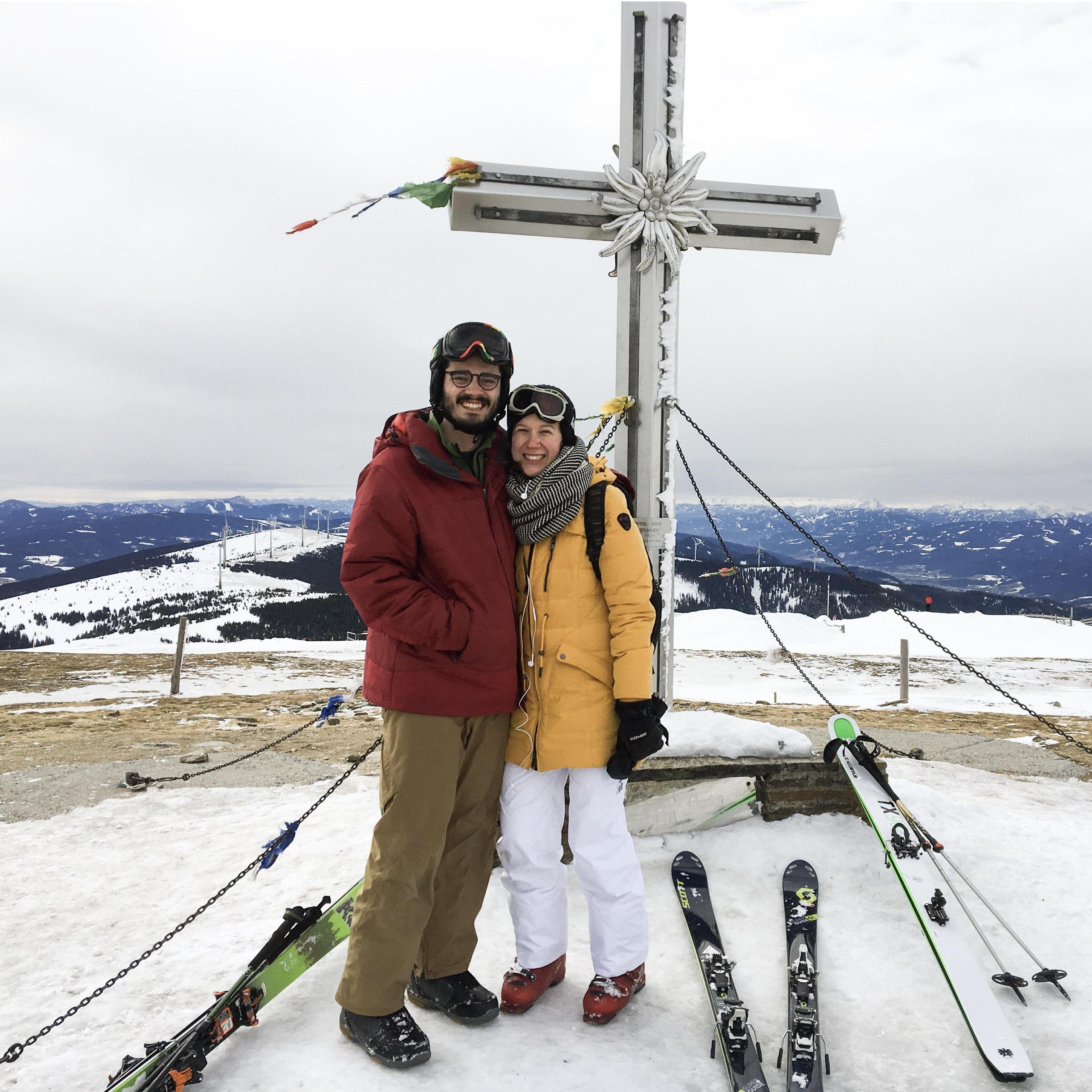 This is on top of a mountain in Austria during our semester abroad