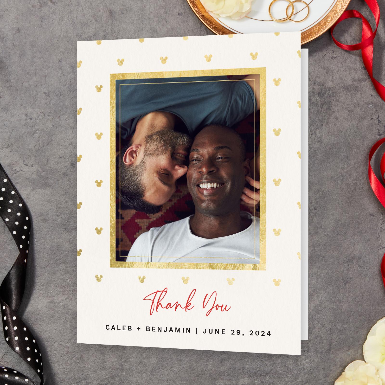 Zola Thank You Cards Mickey Love Photo Foil