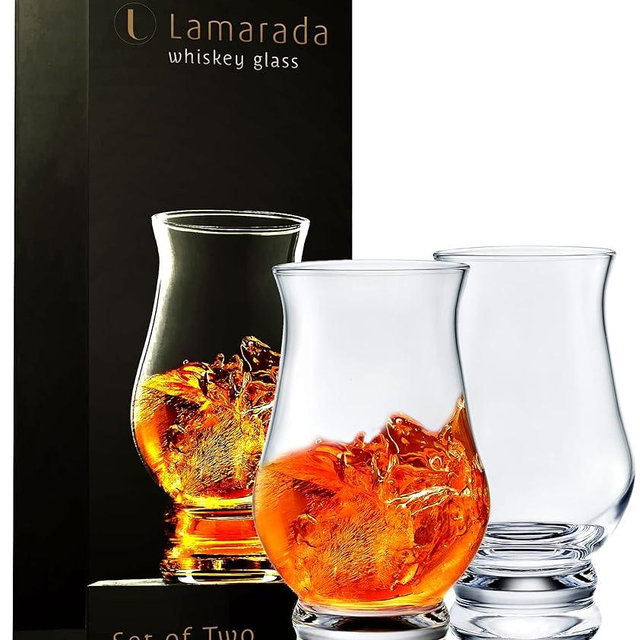 Whiskey glasses Set of 2 - Clear Shot Glasses Bar Set Snifter Glass, Tasting DOF Rocks Glasses Gift Set - Brandy Whisky Glass for Liquor, Scotch, Bourbon, Tequila, Gin, Tonic, Cognac, Vodka, Cocktail