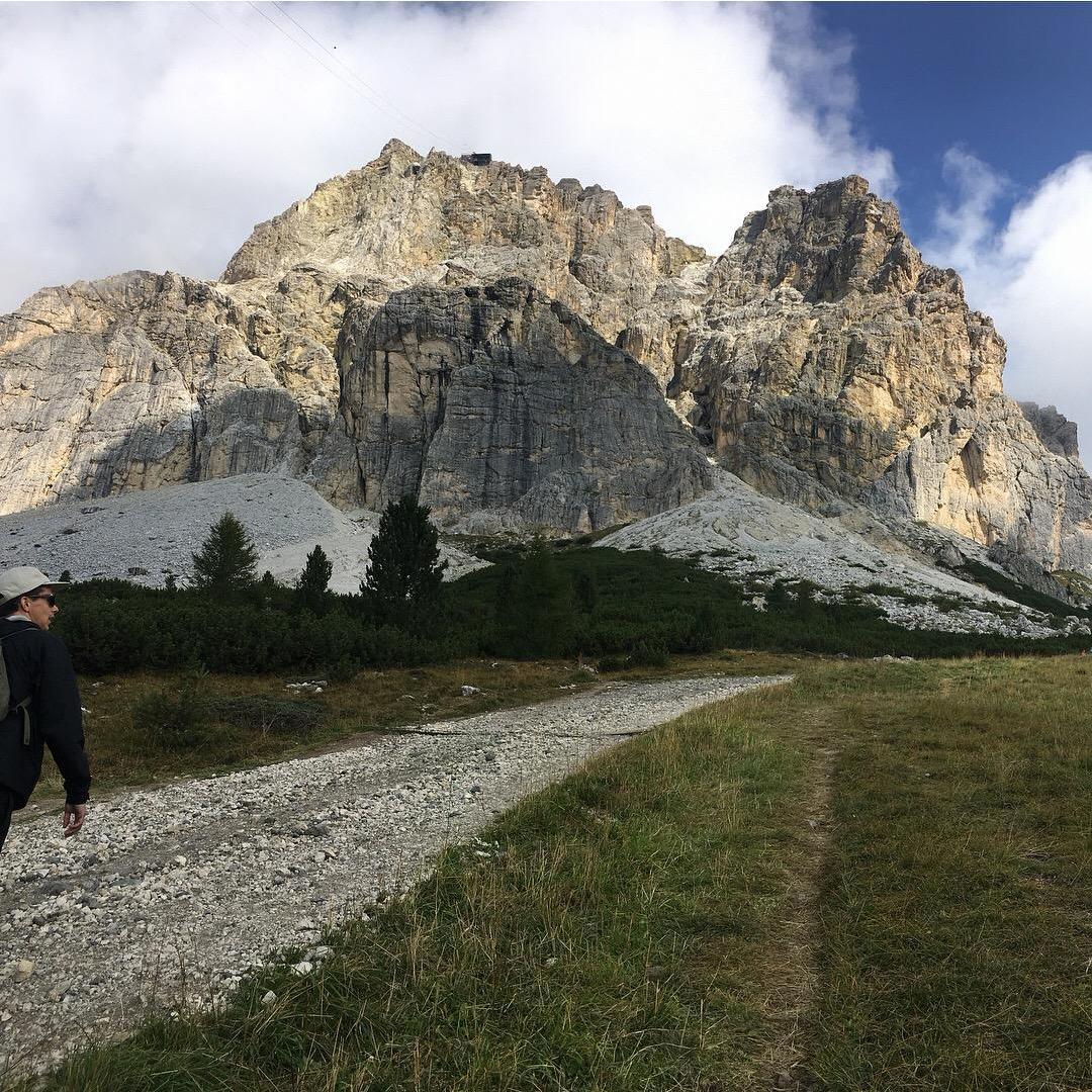 Hiking up Funivia Lagazuoi, in Cortina d'Ampezzo