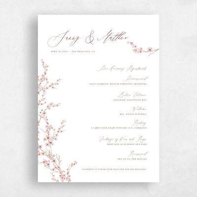 Multi-Colored Wedding Program - Sakura