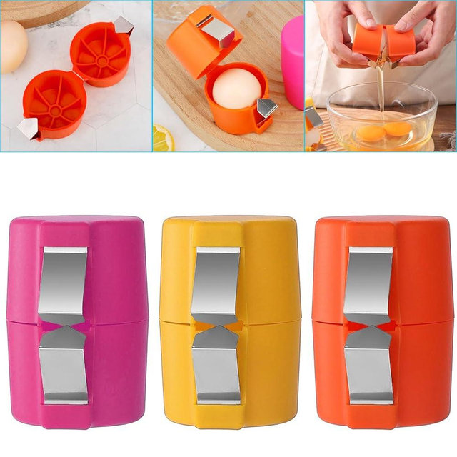3pcs Egg Shell Opener for Hard Boiled Eggs Stainless Steel Egg Peeler Tool Easy Egg Cracker Tool for Raw Eggs, Egg Slicer for Raw Eggs Kitchen Gadgets for Baking