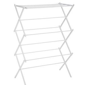 Amazon Basics Foldable Portable Laundry Rack for Air Drying Clothing, Indoor Outdoor Use - 14.5" D x 29.5" W x 41.8" H, White