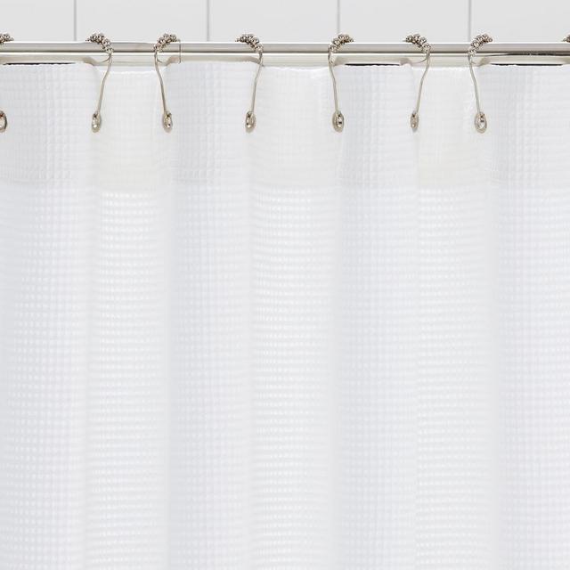 Waffle Weave Shower Curtain, 72 x 72", White