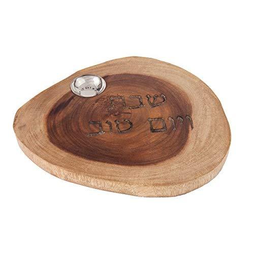 Natural Wood Challah Board with Salt Dish