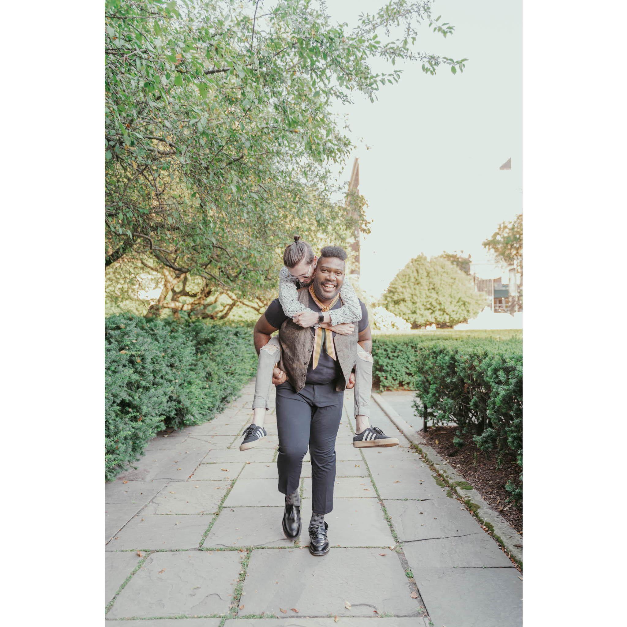 Bryan and Paul's Engagement. Central Park's Conservatory Garden. Photography courtesy of Ian Bullitt.