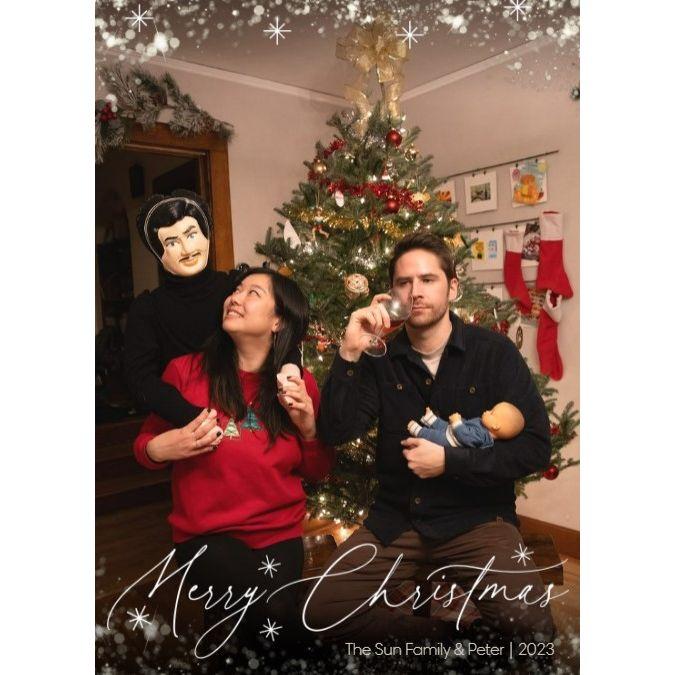 Kim invites Peter into her Christmas card tradition & unfortunately meets Manny. (Dec. 2023)