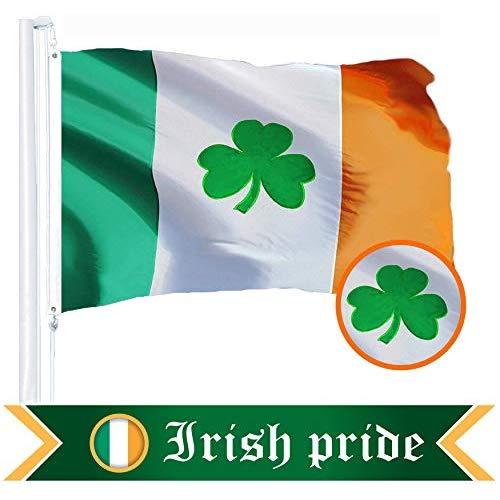 G128 – Irish Flag (Shamrock) | 3x5 feet | Embroidered – Ireland, Vibrant Colors, Brass Grommets, Quality Polyester