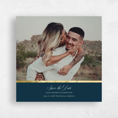 Deepest Teal, Blue Wedding Save the Date - Azurite Classic Foil