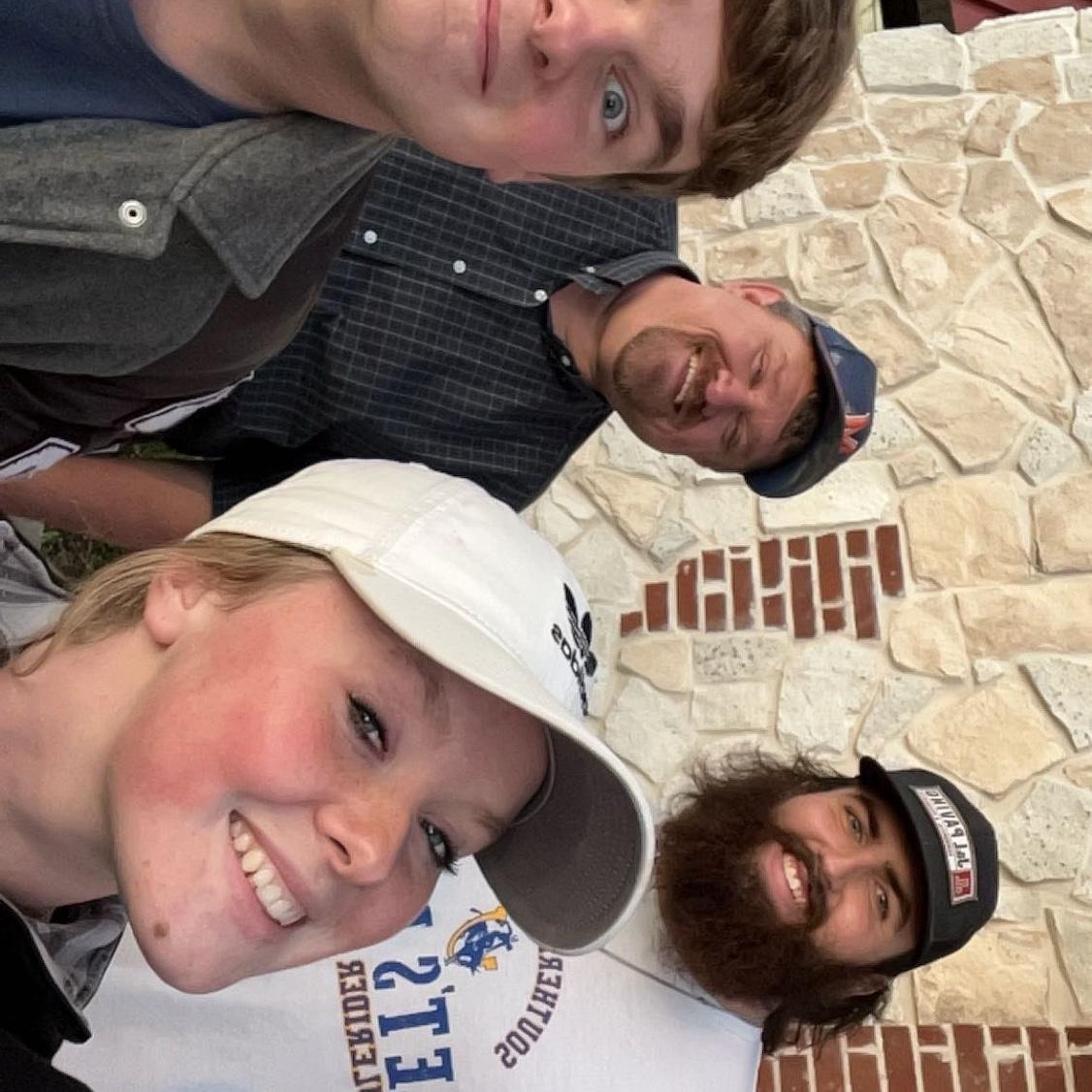 Carter meeting John and Jackson for the first time! We went to Magel's in Paris!