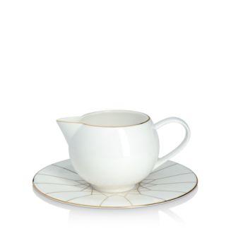 Gem Cut Gold Gravy Boat & Saucer