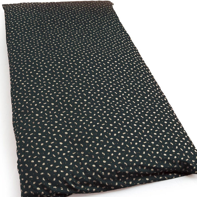 Cover for Shikibuton, Shiki futon, Suzuneko Pattern Black, Japanese Shikifuton Cover , Cover Fabric Only