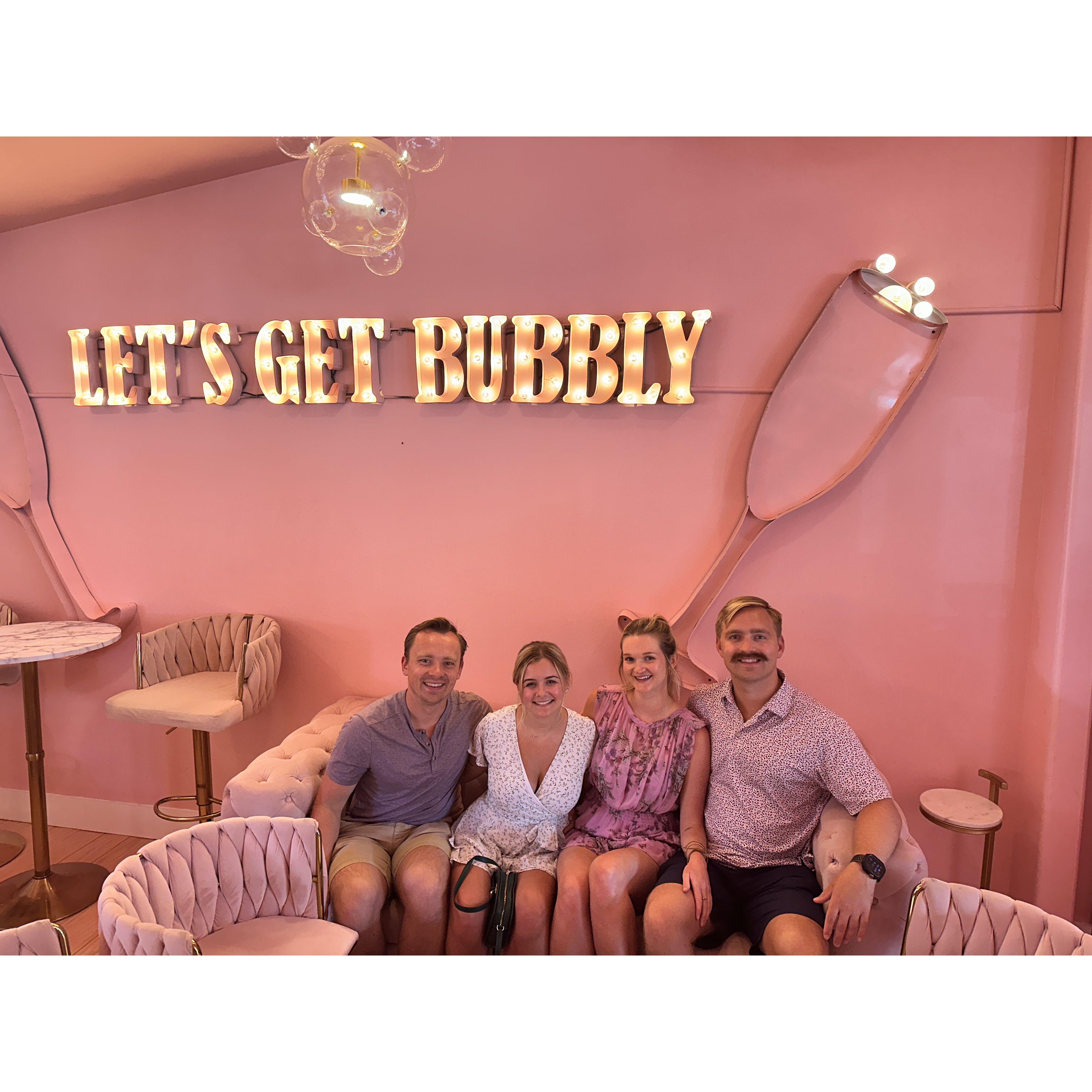 Did Liz and Paige have fun, tipsy conversations at Brookes Bubble Bar? Yes we sure did. Poor Nick and Wyatt