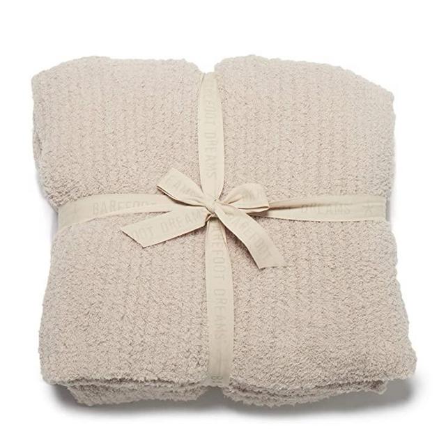 Barefoot Dreams CozyChic Ribbed Bed Blanket King Stone