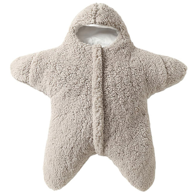 BINIDUCKLING Baby Bunting Suit Starfish Outfit for Fall & Winter Fleece Pramsuit 3-12 Months