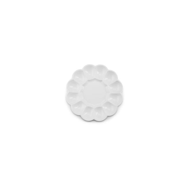 Kook Ceramic Deviled Egg Tray, Holds 12 Eggs, 10 in, White