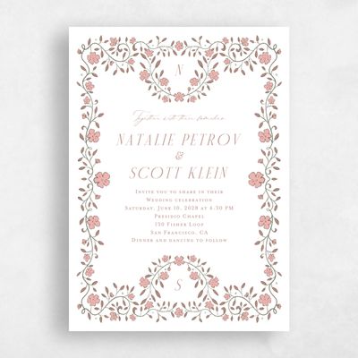 White Wedding Invitation - Moira Portrait