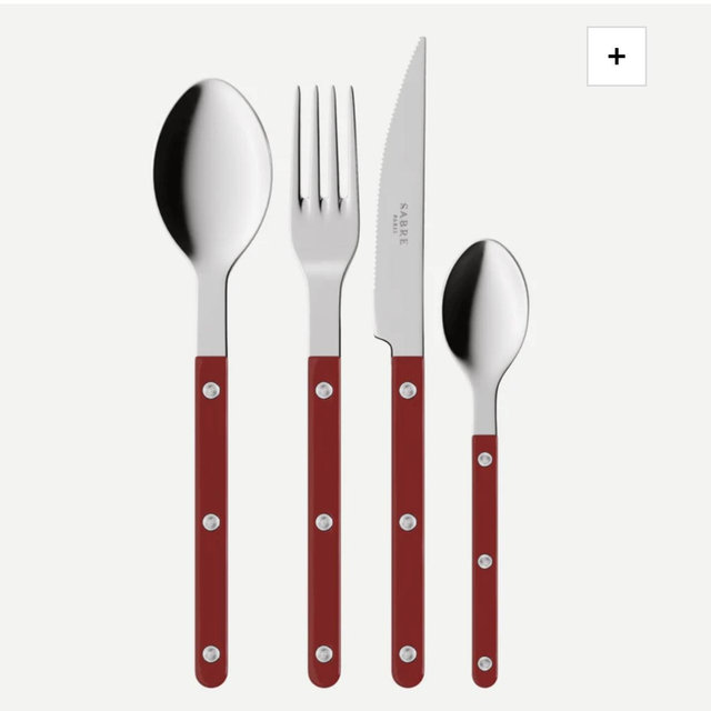 Bistrot Solid, Burgundy - 24 pieces cutlery set