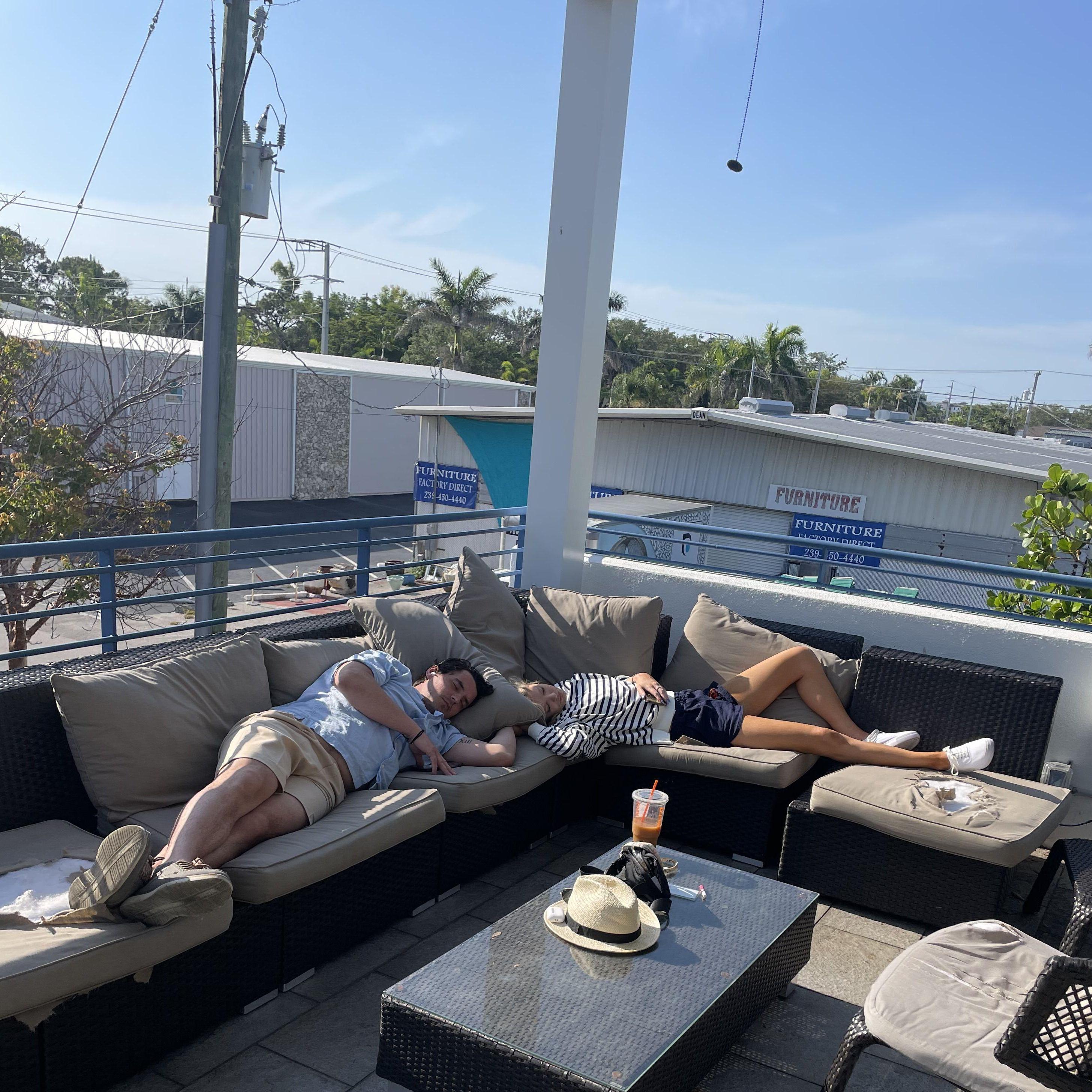 Us falling in love in between naps at our "Retreat"