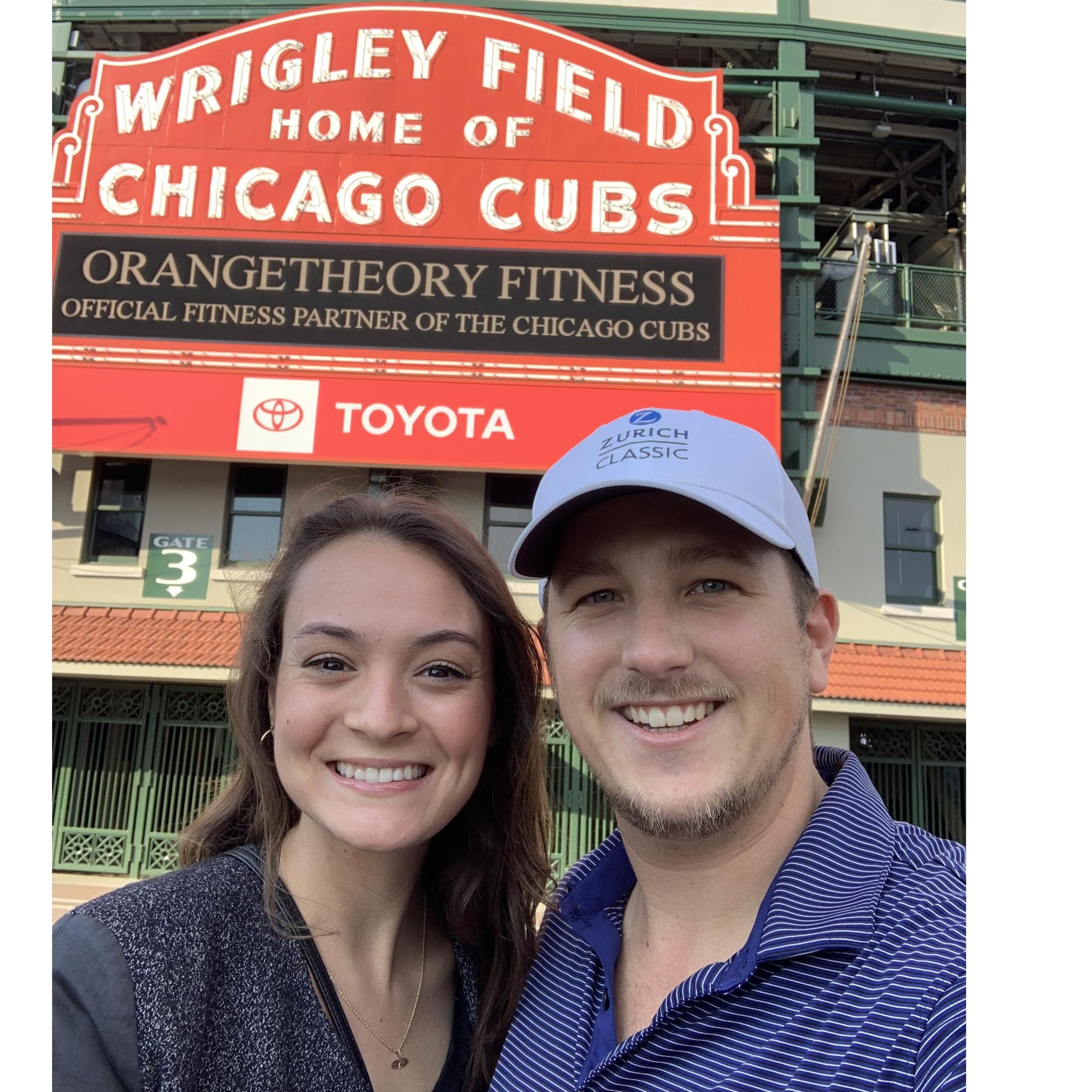 Visiting friends in Wrigleyville during our trip to Chicago, Illinois