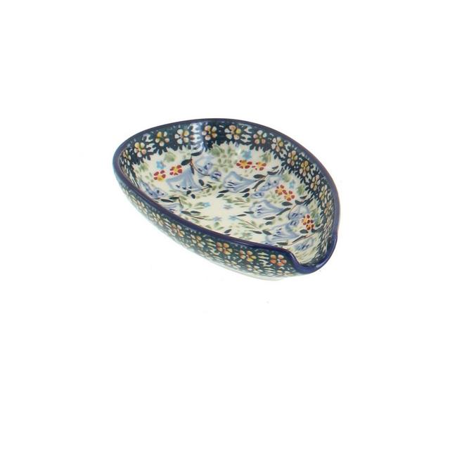 Blue Rose Polish Pottery Periwinkle Small Spoon Rest