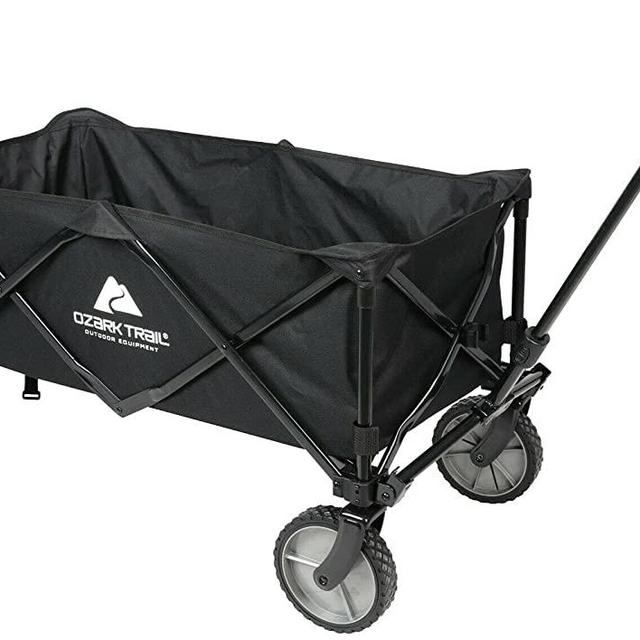 Wagon Folding Cart Collapsible Garden Beach Utility Outdoor Camping Sport Black