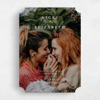 White Ticket Wedding Invitation - Leonid Photo