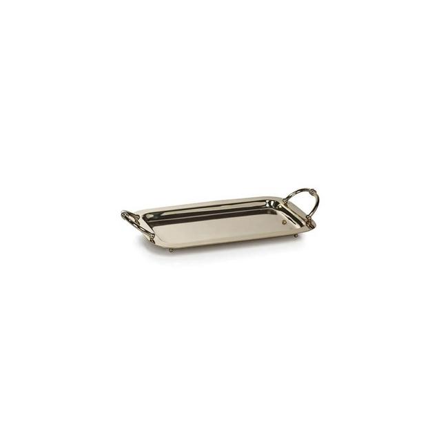 Zodax Stainless Steel and Brass Bar or Serving Trays in Polished Gold and Silver | Manetta Polished Gold - Medium