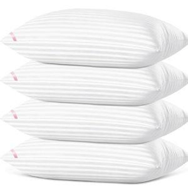 EIUE Bed Pillows for Sleeping 4 Pack，Pillows for Side and Back Sleepers,Super Soft Down Alternative Microfiber Filled Pillows (White, Queen (Pack of 4))