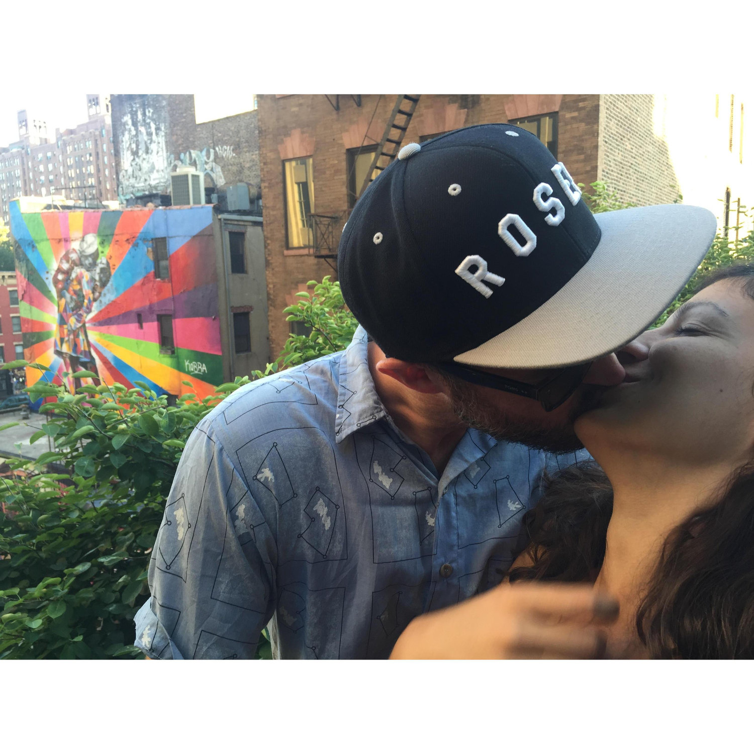 Mirroring a mural at the High Line on our first trip to New York City together / Summer 2015 / Caught by Gur Rashal