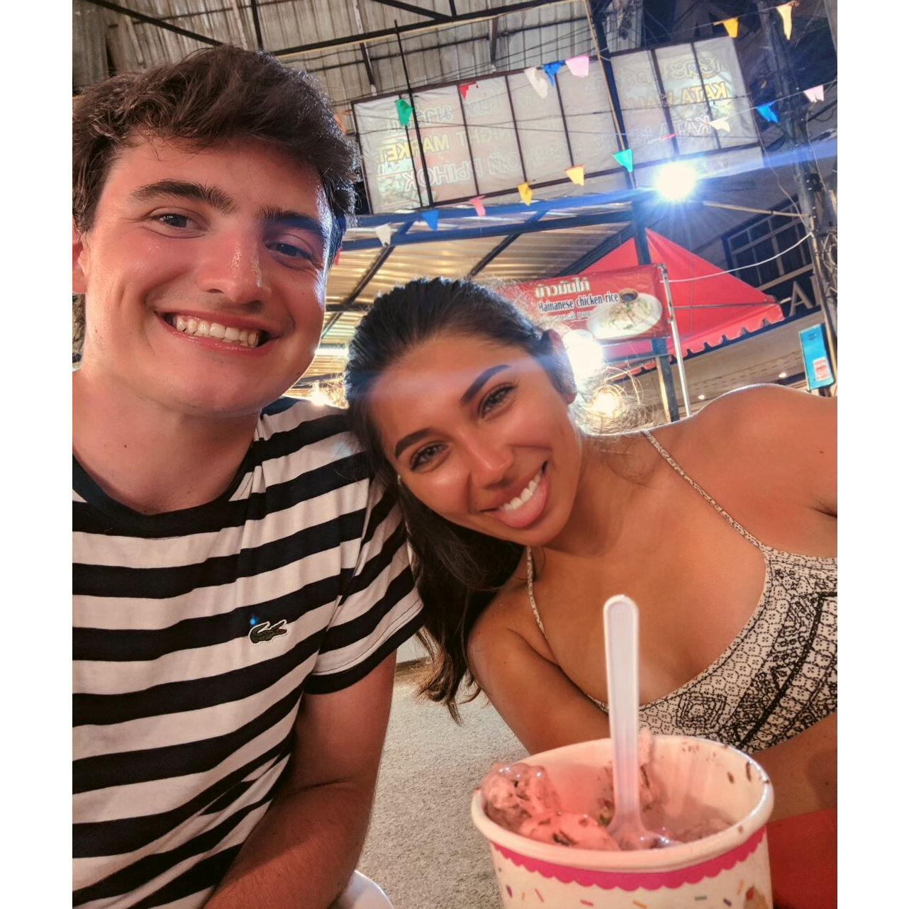 We visited each other in Phuket in 2019, this was taken at one of the famous night markets where we got some ice cream