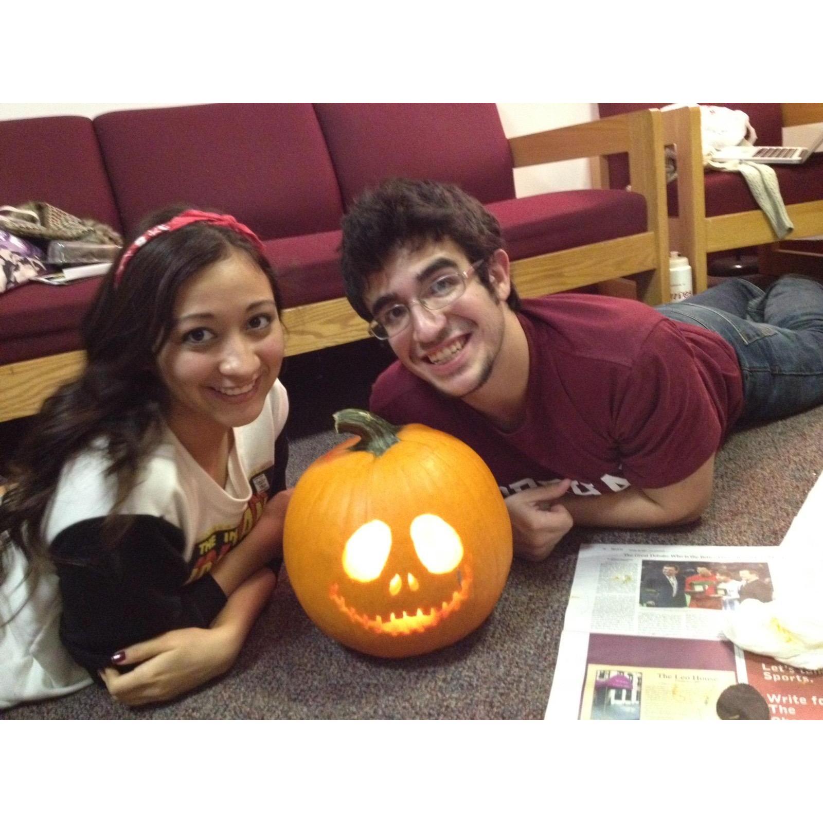 Our first pumpkin carving.
