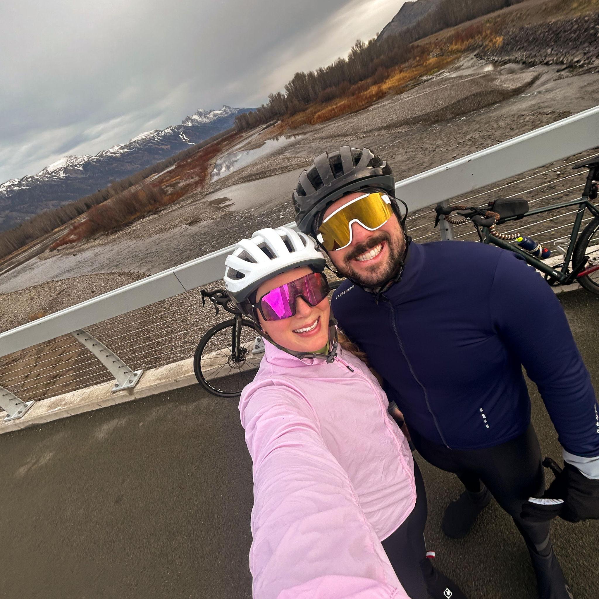 Biking through Grand Teton