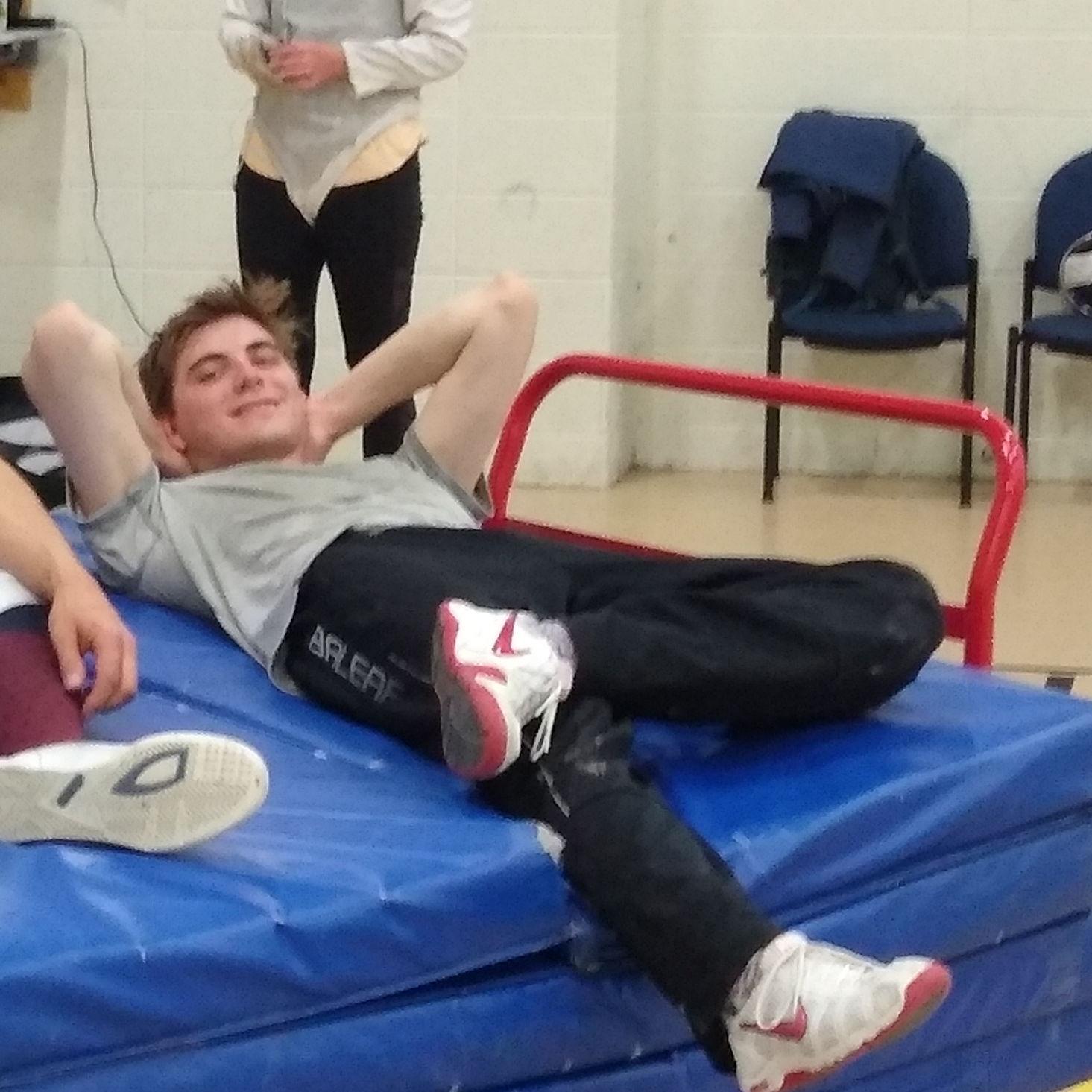 Post fencing bout, before we were dating