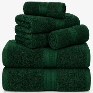 Como smooth and soft 100% Cotton - Green, 6 Piece Towel Set